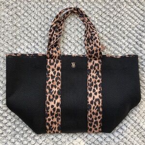 NWT Victorias Secret Extra Large Leopard Mesh Tote Bag